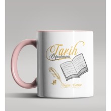 Kişiye Özel Tarih Öğretmeni Tasarımlı Pembe Renk Kupa Bardak 6