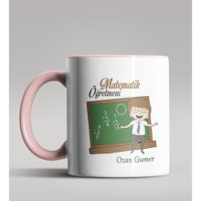 Kişiye Özel Matematik Öğretmeni Tasarımlı Pembe Renk Kupa 9