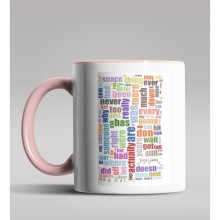 Kişiye Özel İngilizce Öğretmeni Tasarım Pembe Renk Kupa Bardak