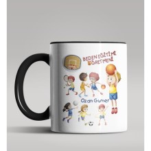 Kişiye Özel Beden Eğitimi Öğretmeni Tasarımlı Siyah Renk Kupa 6