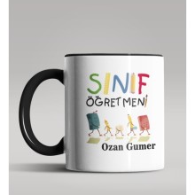 Kişiye Özel Sınıf Öğretmeni Tasarımlı Siyah Renk Kupa Bardak 11