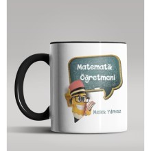 Kişiye Özel Matematik Öğretmeni Tasarımlı Siyah Renk Kupa 15
