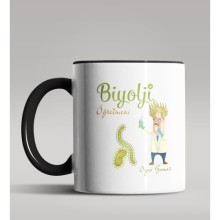 Kişiye Özel Biyoloji Öğretmeni Tasarımlı Siyah Renk Kupa Bardak 2