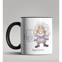 Kişiye Özel 100 Yılın En İyi Fizik Öğretmeni Tasarım Siyah Kupa