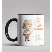 Kişiye Özel 100 Yılın En İyi Fizik Öğretmeni Temalı Siyah Kupa