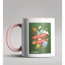 Kişiye Özel Öğretmenler Günü Tasarımlı Pembe Renk Kupa Bardak 7