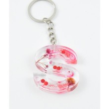 İsme Özel S Harfi Temalı Epoksi Anahtarlık | Red Flower