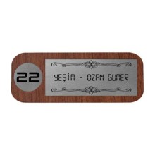 Kişiye Özel Ev Kapı İcon Tema 2 Ahşap Kapı İsimliği | Ceviz - Model 1
