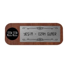 Kişiye Özel Ev Kapı İcon Tema 2 Ahşap Kapı İsimliği | Ceviz - Model 2