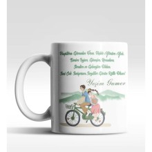 Kişiye Özel Sevgiliye Mesaj Tasarımlı Beyaz Renk Kupa