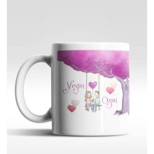 Kişiye Özel Salıncak Tasarımlı Beyaz Renk Kupa