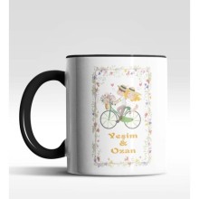 Kişiye Özel Bisiklet Tasarımlı Siyah Renk Kupa