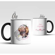 Kişiye Özel Seni Seviyorum Tasarımlı Siyah Renk Kupa