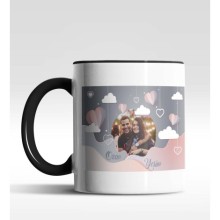 Kişiye Özel Fotoğraf Tasarımlı Siyah Renk Kupa