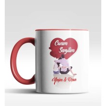 Kişiye Özel Canım Sevgilim Tasarımlı Kırmızı Renk Kupa