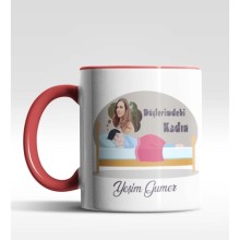 Kişiye Özel Düşlerimdeki KadınTasarımlı Kırmızı Renk Kupa