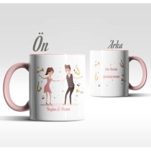 Kişiye Özel Sen Benim Şarkılarımsın Tasarım Pembe Kupa