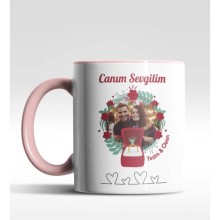 Kişiye Özel Tektaş Tasarım Pembe Renk Kupa