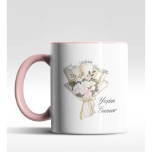 Kişiye Özel Beni Affet Tasarımlı Pembe Renk Kupa