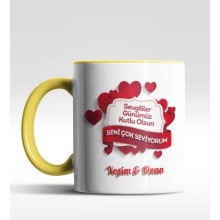 Kişiye Özel Seni Çok Seviyorum Tasarım Sarı Renk Kupa