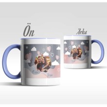 Kişiye Özel Sevgililer Günü Fotoğraf Temalı Mavi Kupa