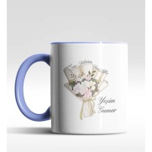 Kişiye Özel Beni Affet Tasarımlı Mavi Renk Kupa