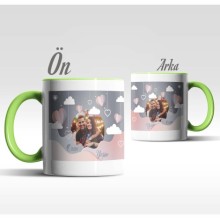 Kişiye Özel Sevgililer Günü Fotoğraf Temalı Yeşil Kupa