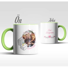 Kişiye Özel Seni Seviyorum Tasarımlı Yeşil Renk Kupa