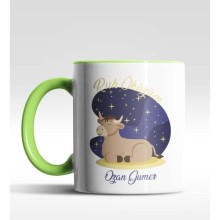 Kişiye Özel Ruh Öküzüm Tasarımlı Yeşil Renk Kupa