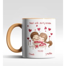 Kişiye Özel Seni Çok Seviyorum Tasarımlı Turuncu Renk Kupa