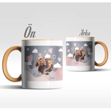 Kişiye Özel Sevgililer Günü Fotoğraf Temalı Turuncu Kupa