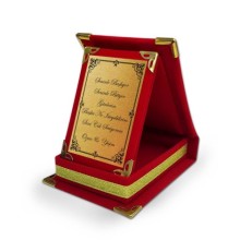 Kişiye Özel 14 Şubat Mesajı Temalı Mini Kırmızı Plaket