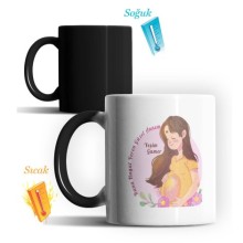 Kişiye Özel Bana Hayat Veren Güzel Annem Tasarımlı Sihirli Kupa