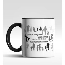 Kişiye Özel Anneler Günün Kutlu Olsun 2 Siyah Kupa Bardak