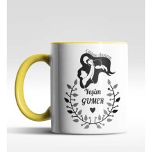 Kişiye Özel Canım Annem 3 Sarı Kupa Bardak