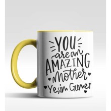 Kişiye Özel You are an Amazing Mother Sarı Kupa Bardak