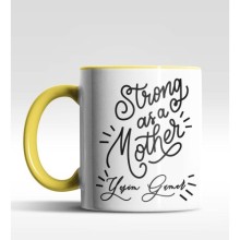 Kişiye Özel Strong as a Mother Sarı Kupa Bardak