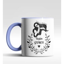 Kişiye Özel Canım Annem 3 Mavi Kupa Bardak