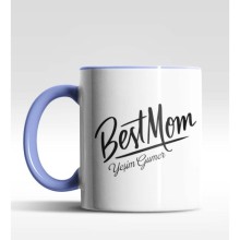 Kişiye Özel Best Mom Mavi Kupa Bardak