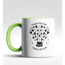 Kişiye Özel Canım Annem 2 Yeşil Kupa Bardak