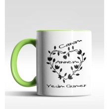 Kişiye Özel Canım Annem Yeşil Kupa Bardak