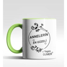 Kişiye Özel Annelerin En Güzeli Yeşil Kupa Bardak