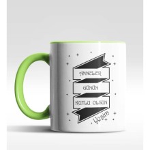 Kişiye Özel Anneler Günün Kutlu Olsun Yeşil Kupa Bardak