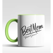 Kişiye Özel Best Mom Yeşil Kupa Bardak