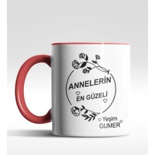 Kişiye Özel Annelerin En Güzeli Kırmızı Kupa Bardak