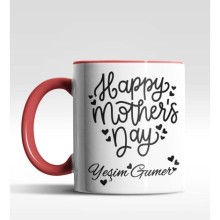 Kişiye Özel Happy Mothers Day Kırmızı Kupa Bardak