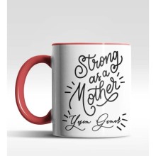Kişiye Özel Strong as a Mother Kırmızı Kupa Bardak