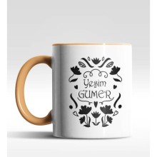 Kişiye Özel Çiçek İsim Süliyet Turuncu Kupa Bardak