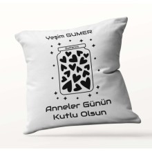 Kişiye Özel Sultanım Beyaz Kare Yastık