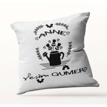 Kişiye Özel Anne Beyaz Kare Yastık